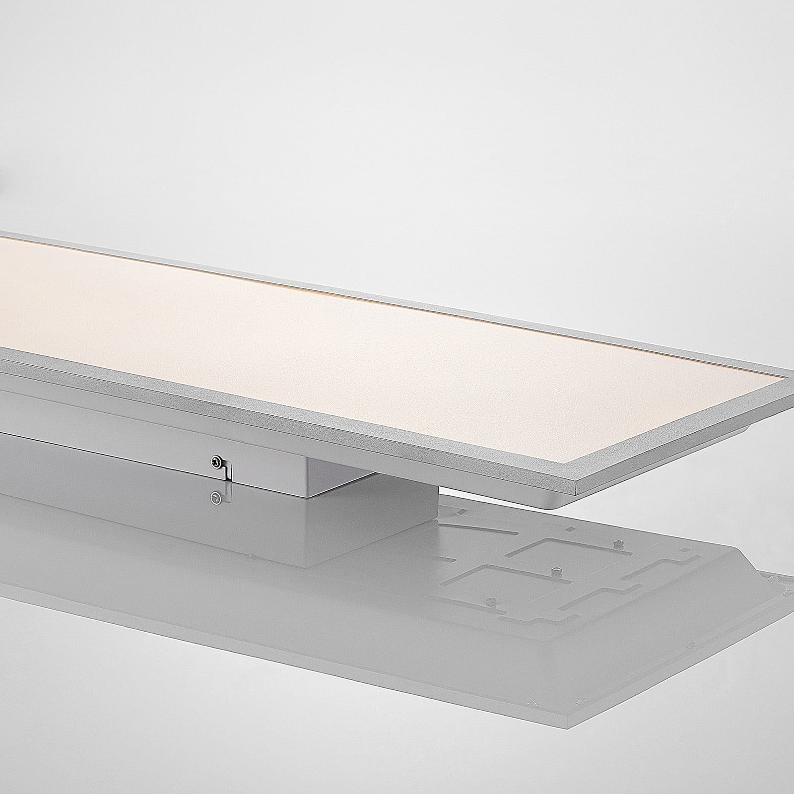 LED-panel Stenley sølv/hvit 120x30 cm lysfordeling
