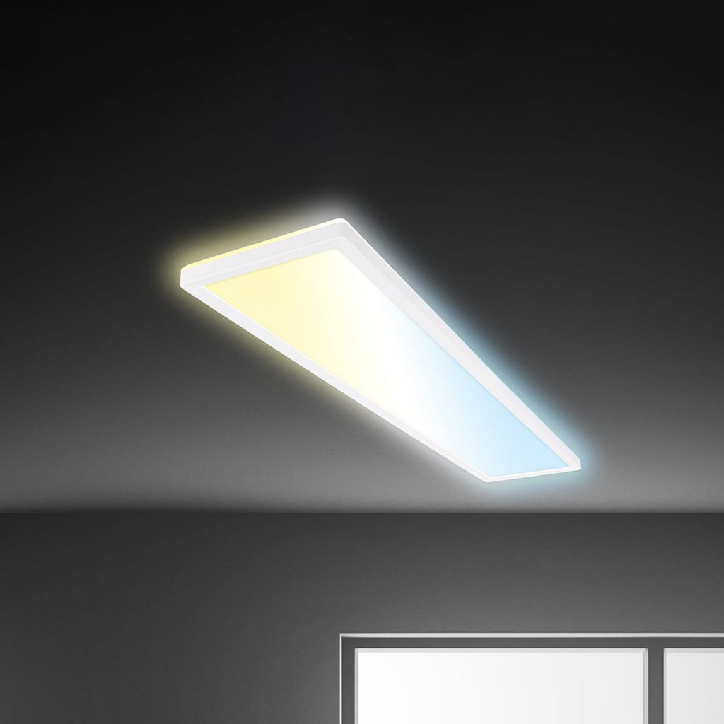 LED panel Tava CCT dimbar hvit 98x20 cm 36W med fjernkontroll forfra