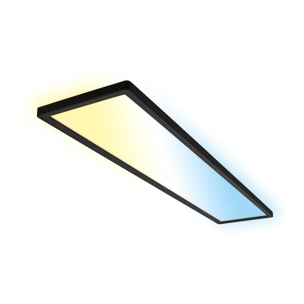 LED-panel Tava CCT dimbar svart 98x20 cm montert i tak
