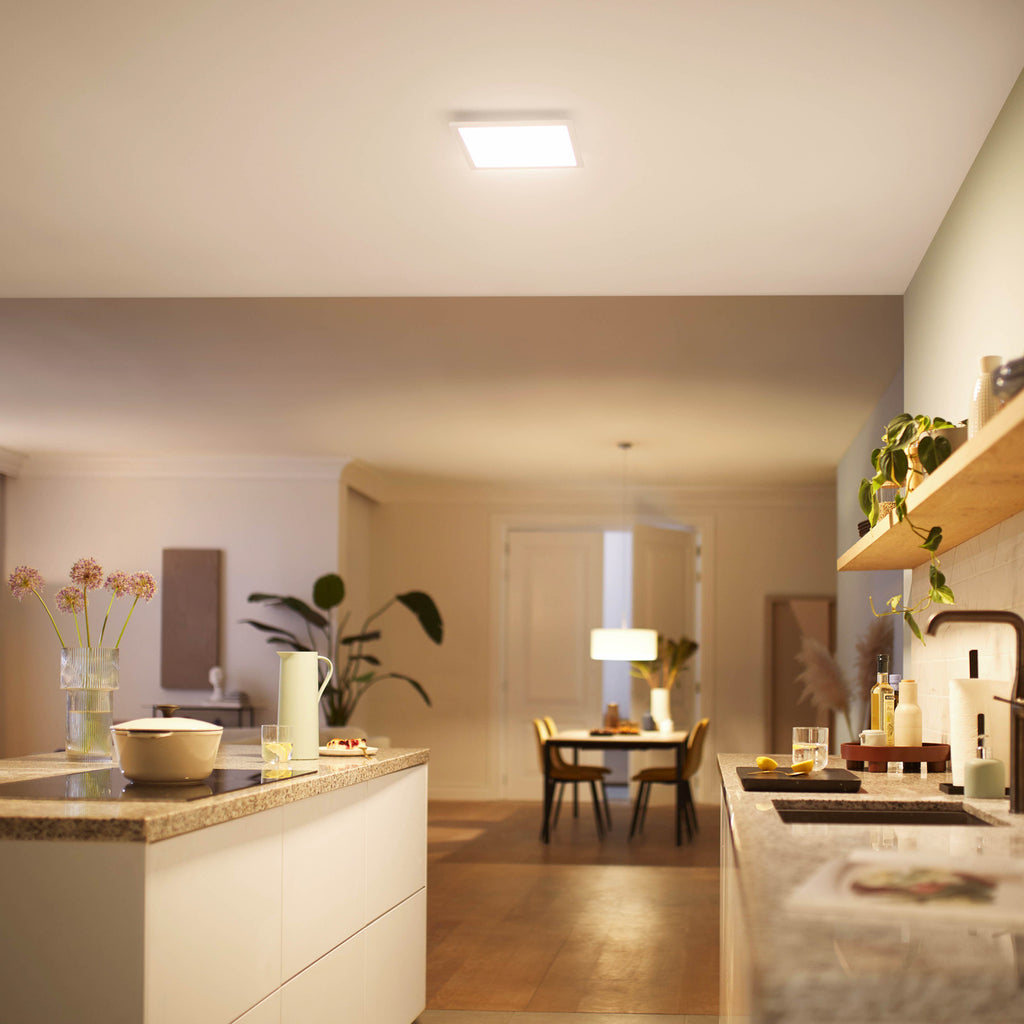 Bakside av LED-panel Touch 32,8x32,8 cm hvit 2700K dimbar Philips