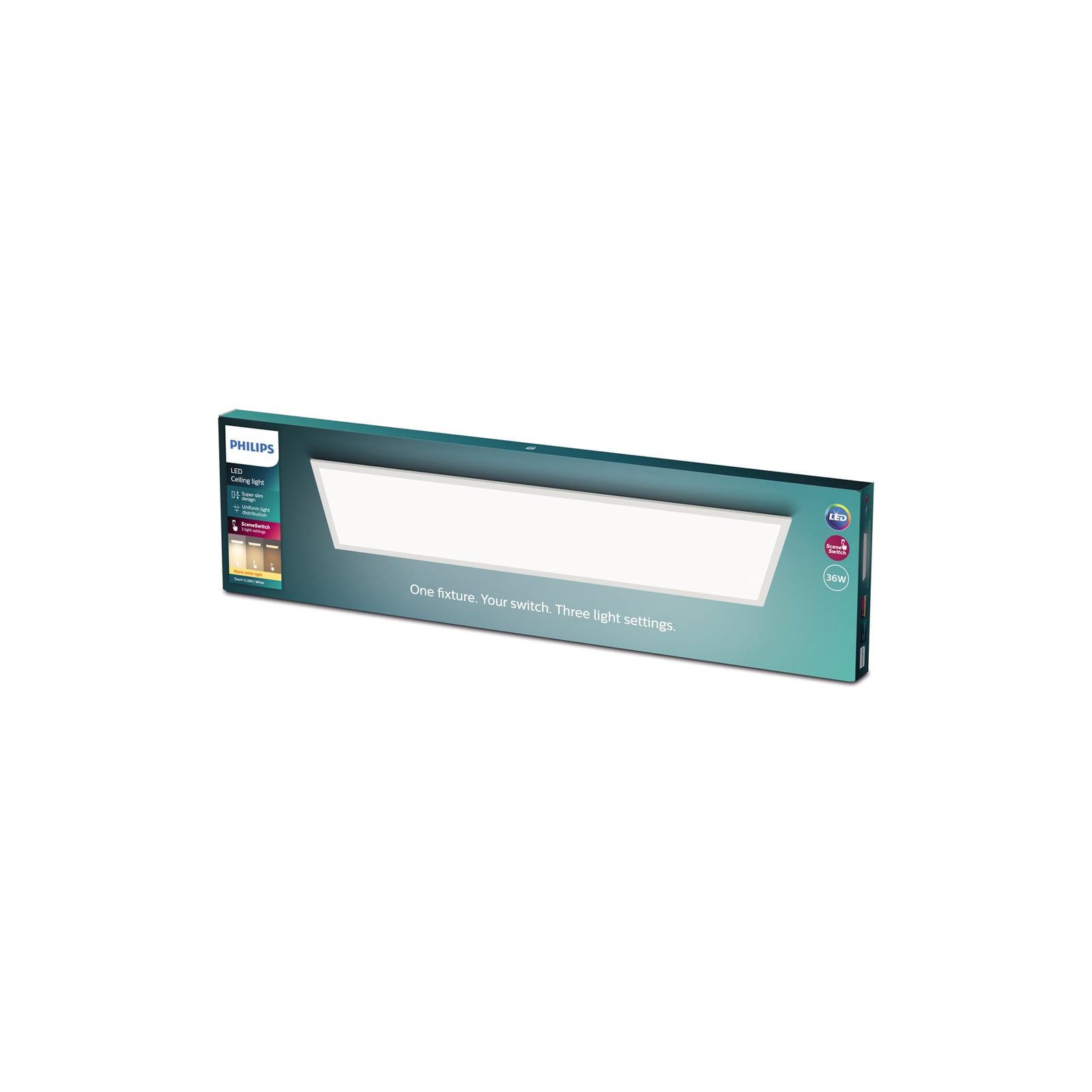 Detalj av LED-panel Touch dimbar 120x30 cm hvit 36W Philips