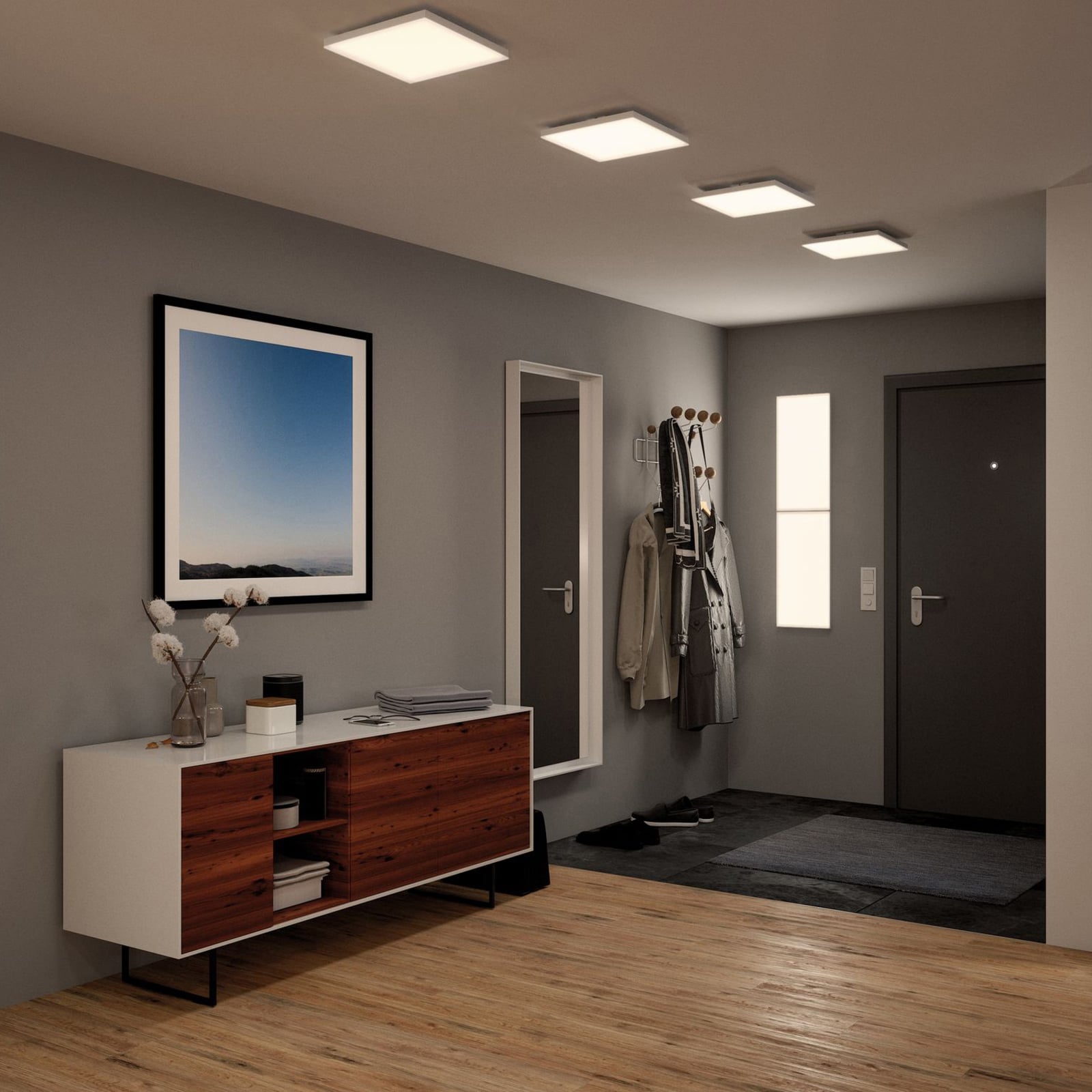 LED-panel Velora dimbar 29,5x29,5 cm 17W varmhvit side