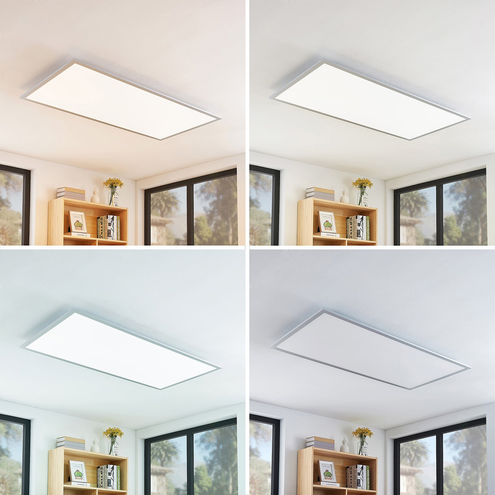 LED-panel Zento dimbar CCT 120x60 cm med fjernkontroll detalj av takfeste