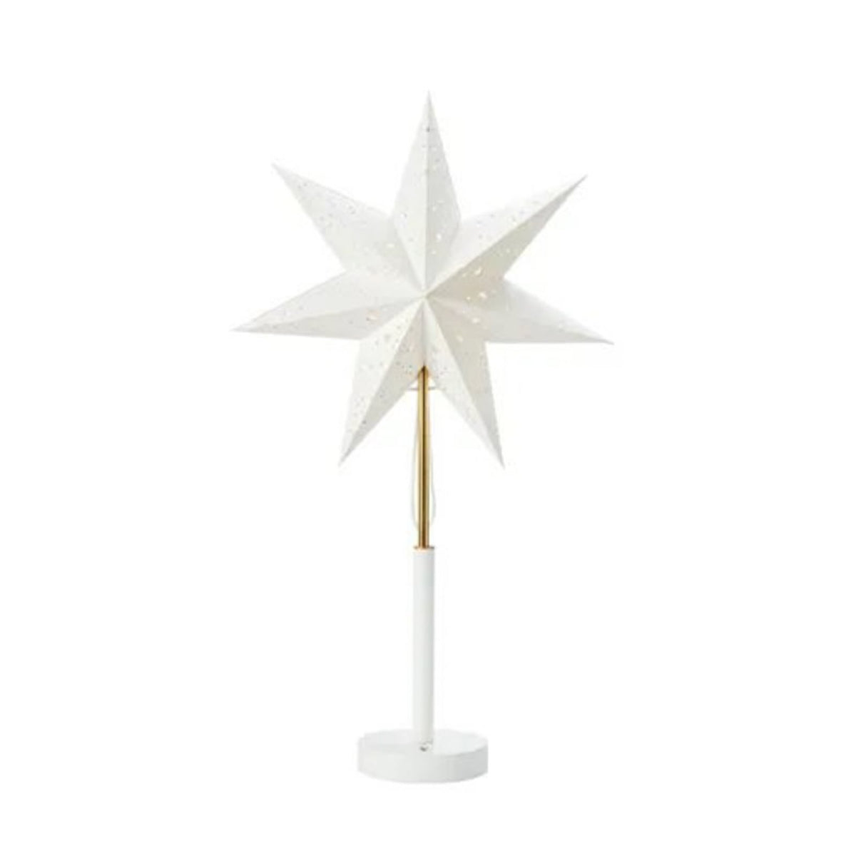 LED-papirstjerne Noella oppladbar messing/hvit bakside