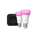 LED-pære 2x E27 8,1W CCT RGB dimbar med Bridge Pro - Philips Hue forfra