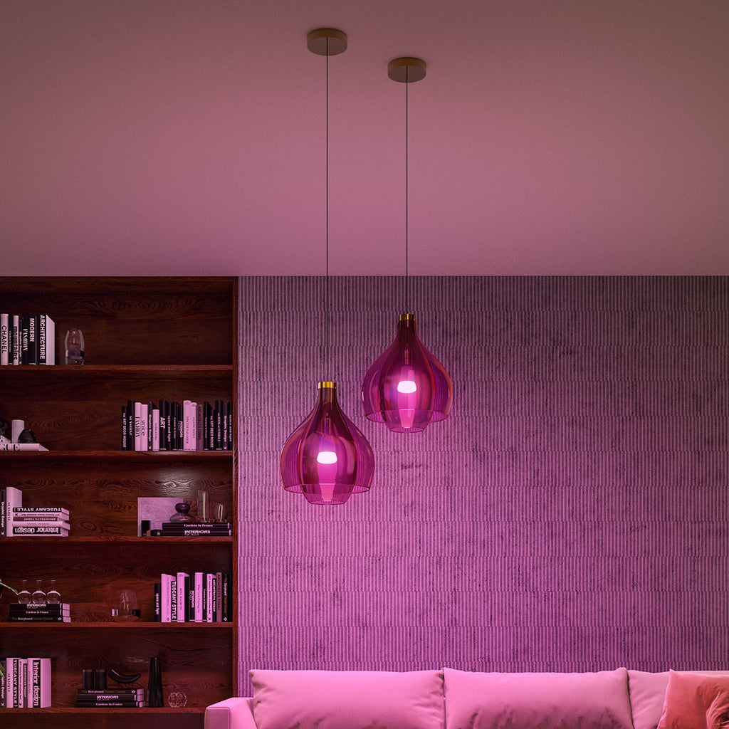 LED-pære 2x E27 8,1W CCT RGB dimbar med Bridge Pro - Philips Hue montert