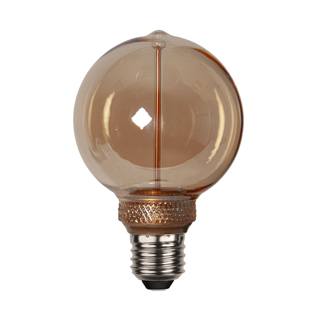 LED-pære DecoLED One G80 E27 2W amber forfra