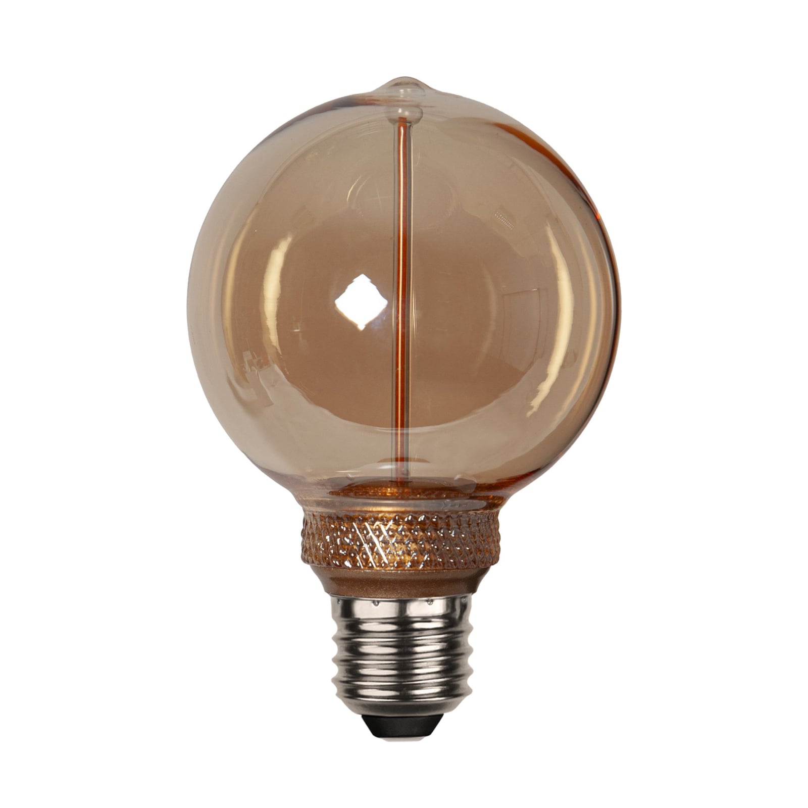 LED-pære DecoLED One G80 E27 2W amber forfra
