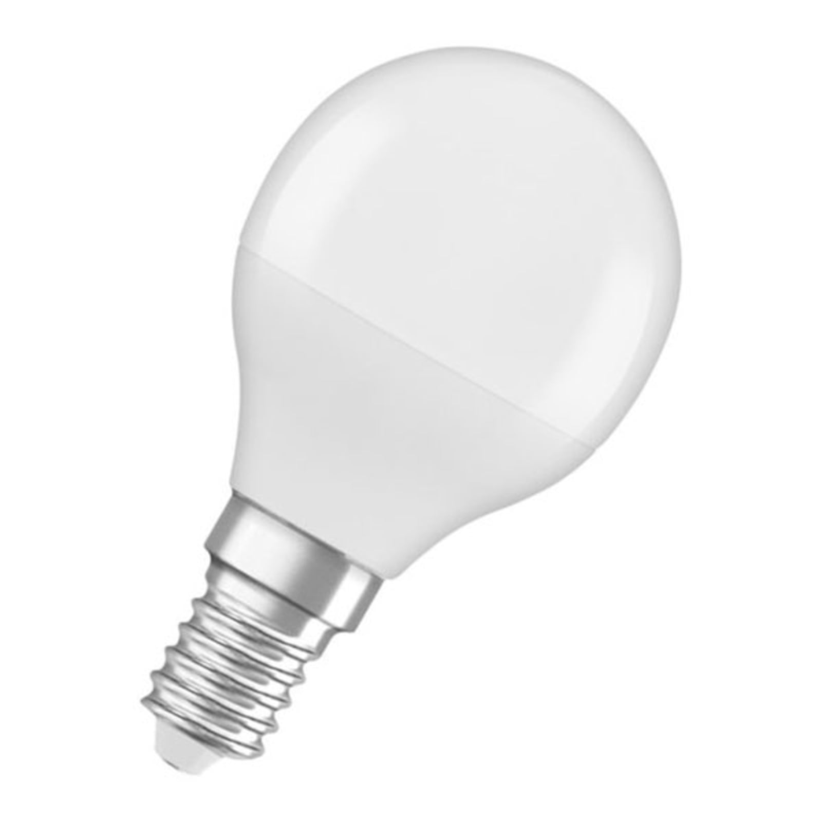 LED-pære dråpeform E14 4,9W 2700K matt 470lm OSRAM forfra
