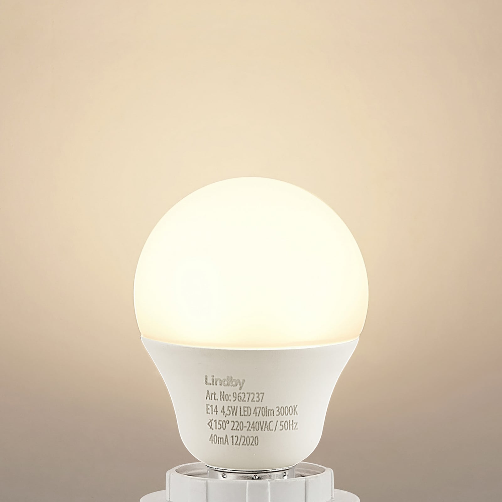LED-pære dråpeform E14 4,5W 3000K opal 470lm 10-pk - Lindby nærbilde