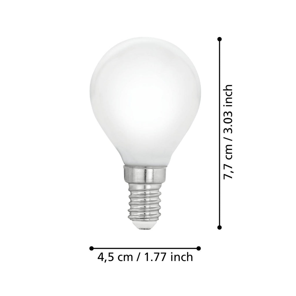 Detalj av LED-pære dråpeform E14 4W 2700K opal EGLO