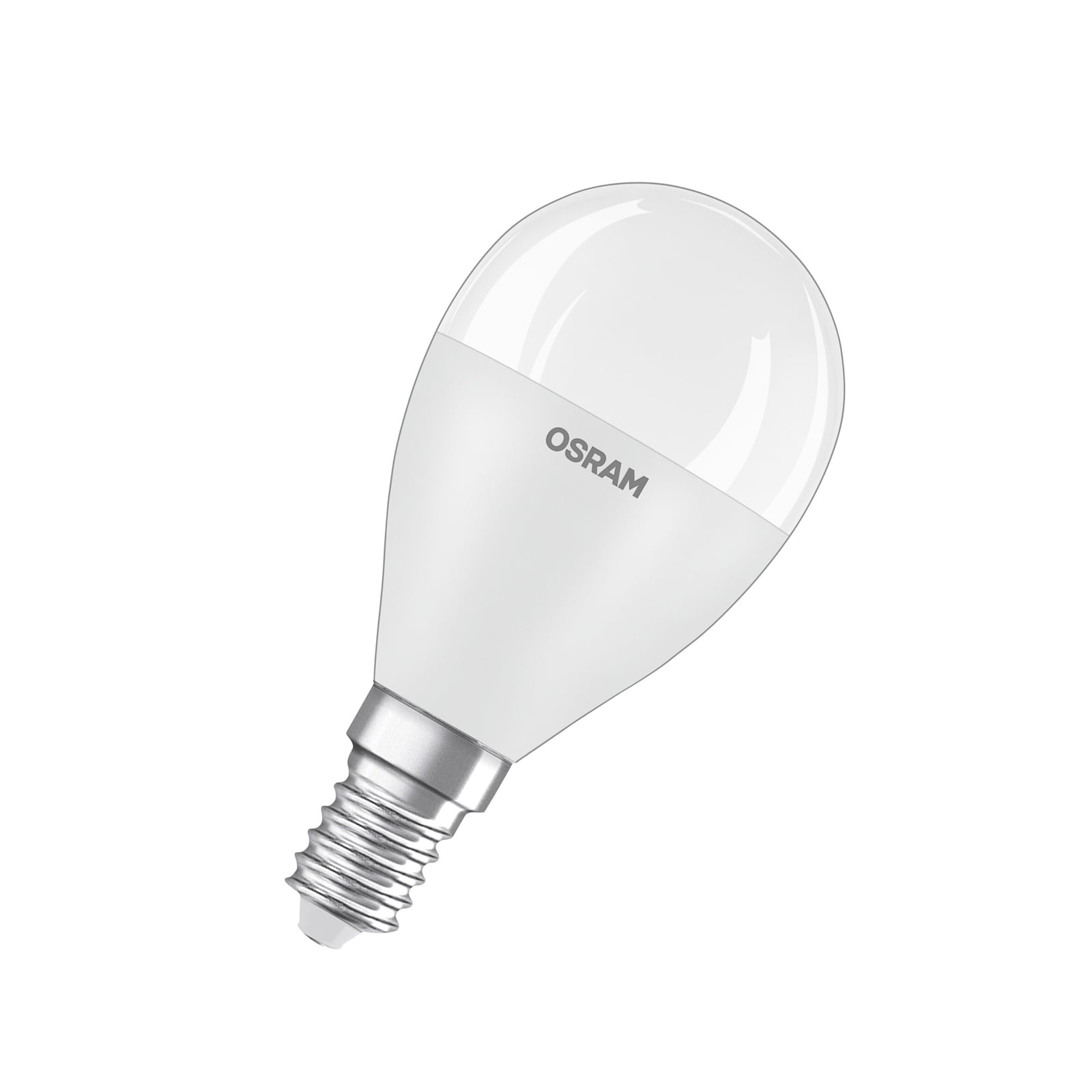 LED-pære dråpeform E14 7,5W 2700K matt 806lm - OSRAM forfra