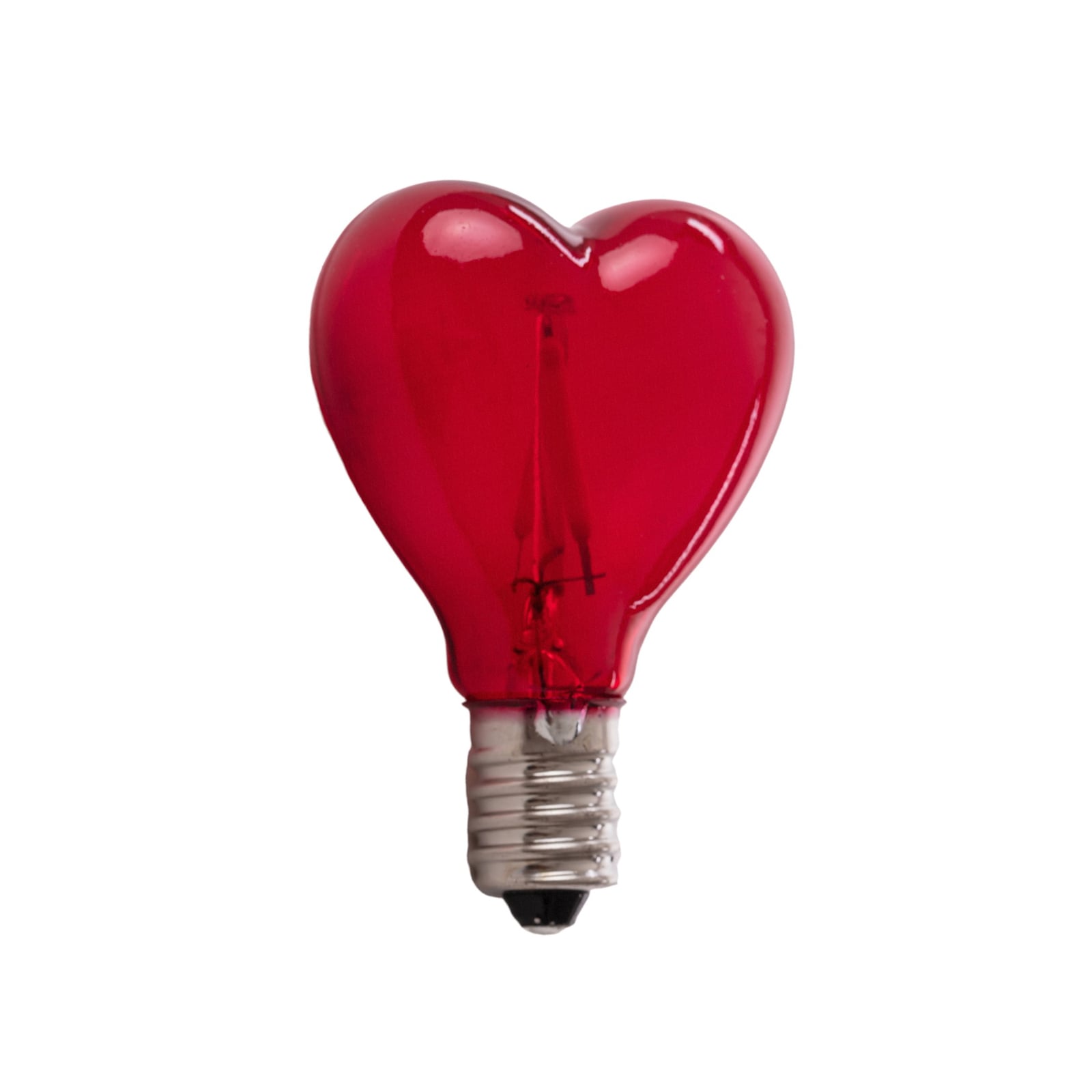 LED-pære E14 1W 5V hjerteform rød for Mouse Lamp forfra