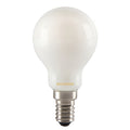 LED-pære E14 dråpeform satinert 4,5W 2700K varmhvit forfra