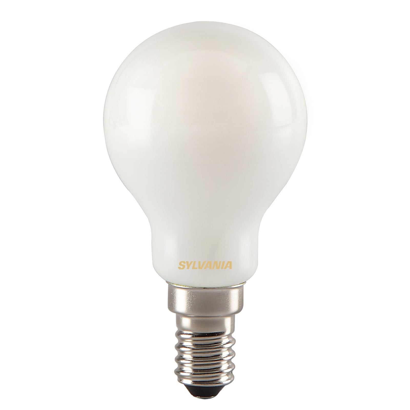 LED-pære E14 dråpeform satinert 4,5W 2700K varmhvit forfra