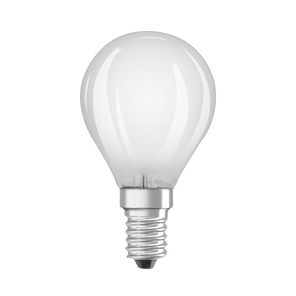 Detalj av LED-pære E14 dråpeform 5,9W 4000K matt dimbar OSRAM