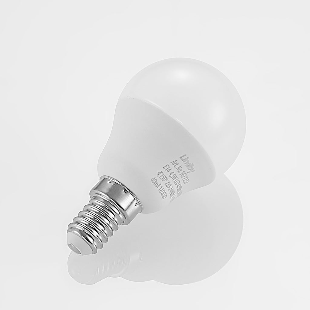 LED-pære E14 G45 dråpeform 4,5W 3000K opal lys i bruk