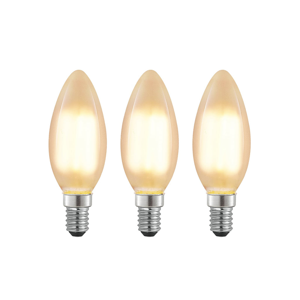 LED-pære E14 kronelysform 4W 2700K dimbar matt 3-pk - Arcchio forfra