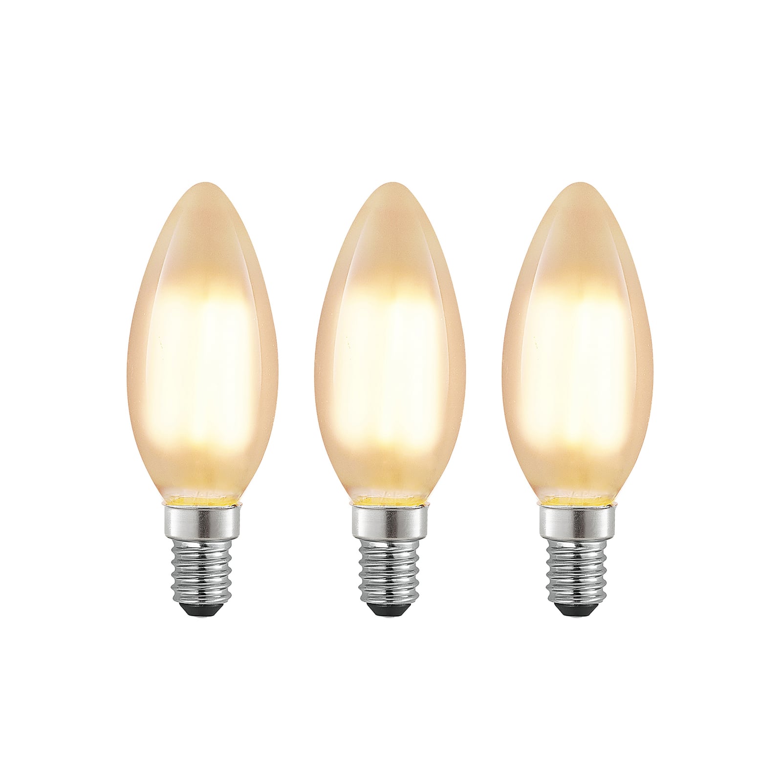 LED-pære E14 kronelysform 4W 2700K dimbar matt 3-pk - Arcchio forfra