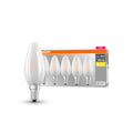 LED-pære E14 kronelysform matt 4,2W 2700K 5-pakning - OSRAM forfra