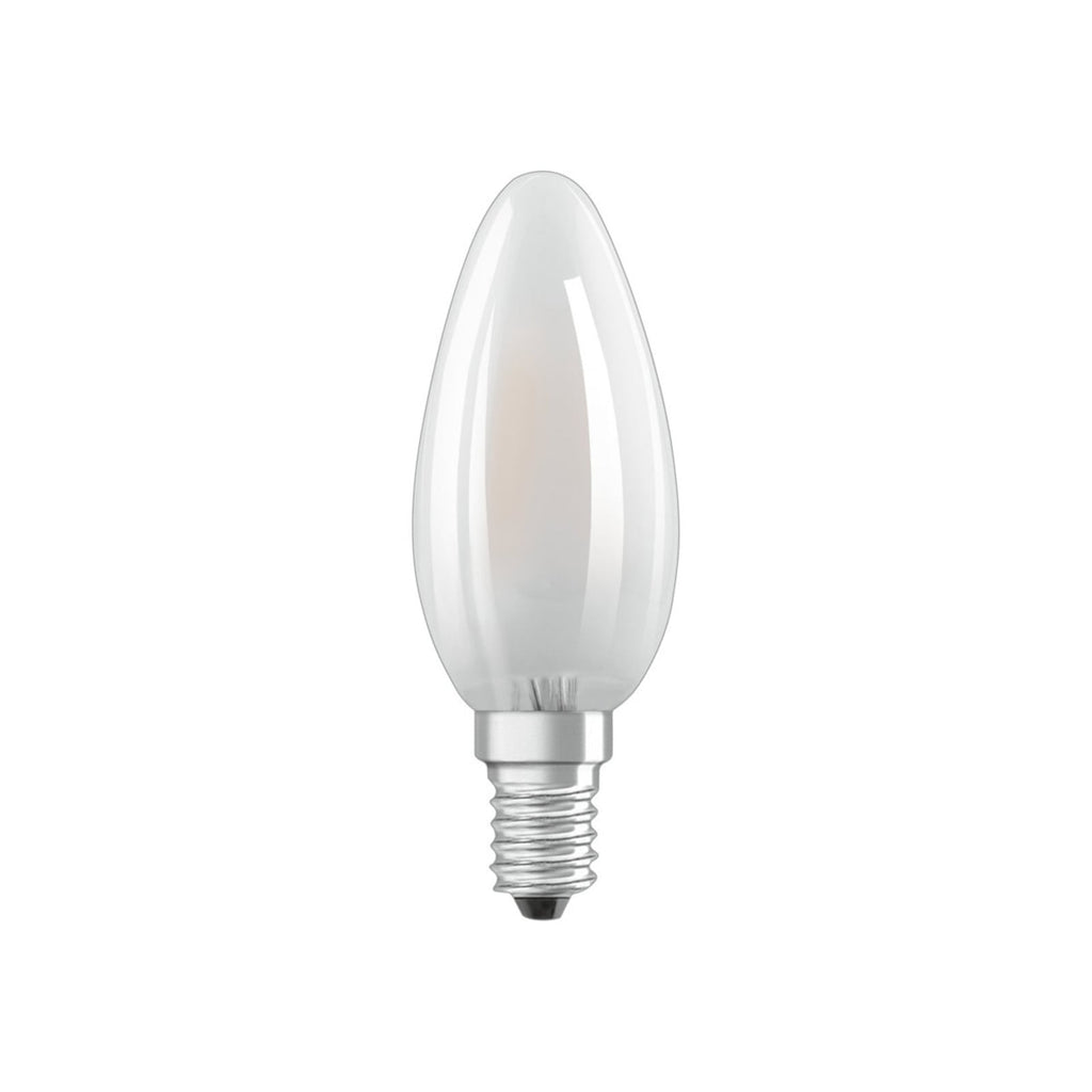 LED-pære E14 kronelysform matt 4,2W 2700K 5-pakning - OSRAM bakside