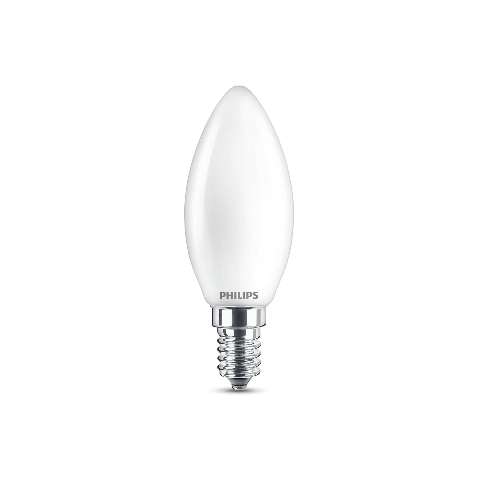 LED-pære E14 kronelysform matt 6,5W 2700K varmhvit Philips forfra