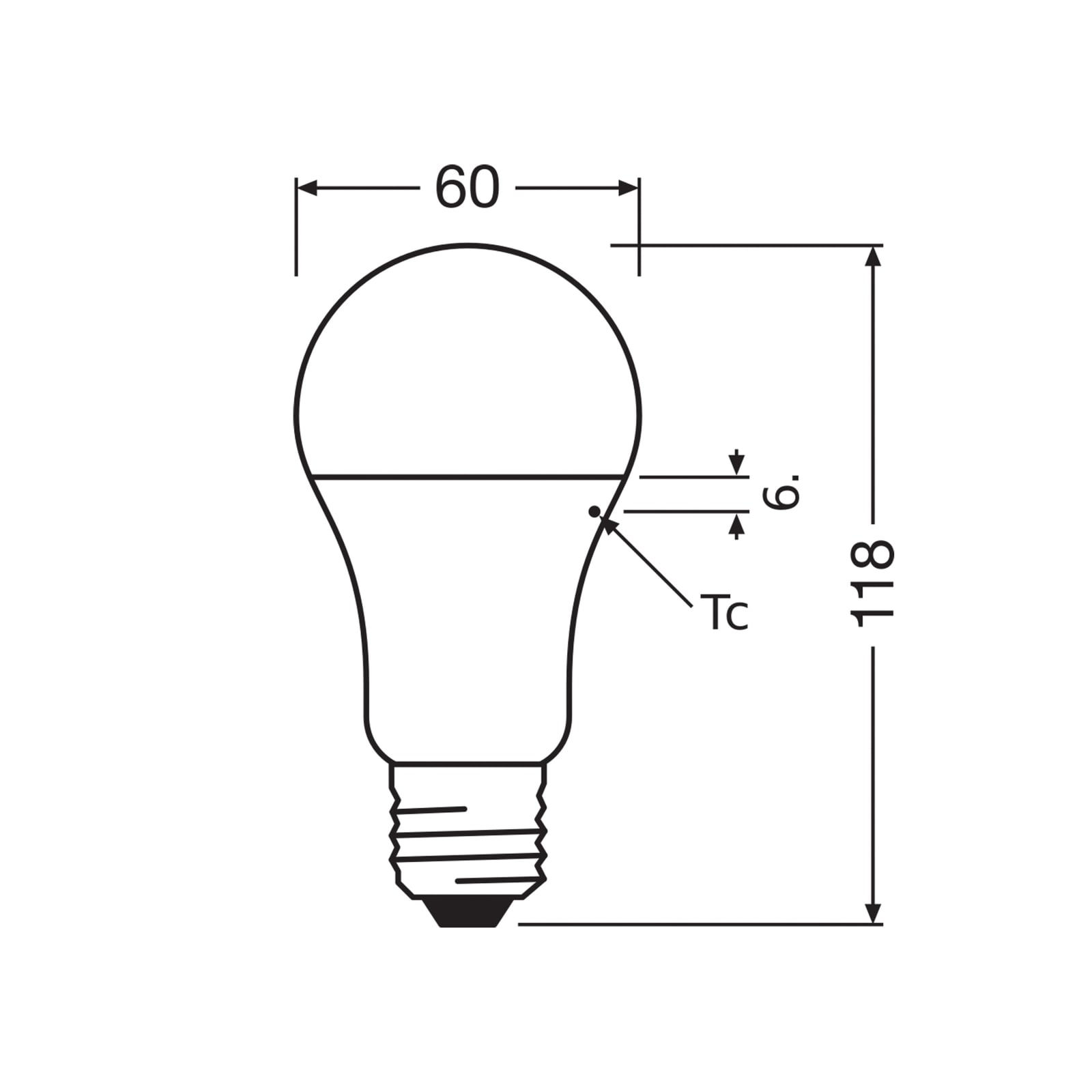 LED-pære E27 10W 4000K nøytralhvit matt 1055 lm OSRAM bakside
