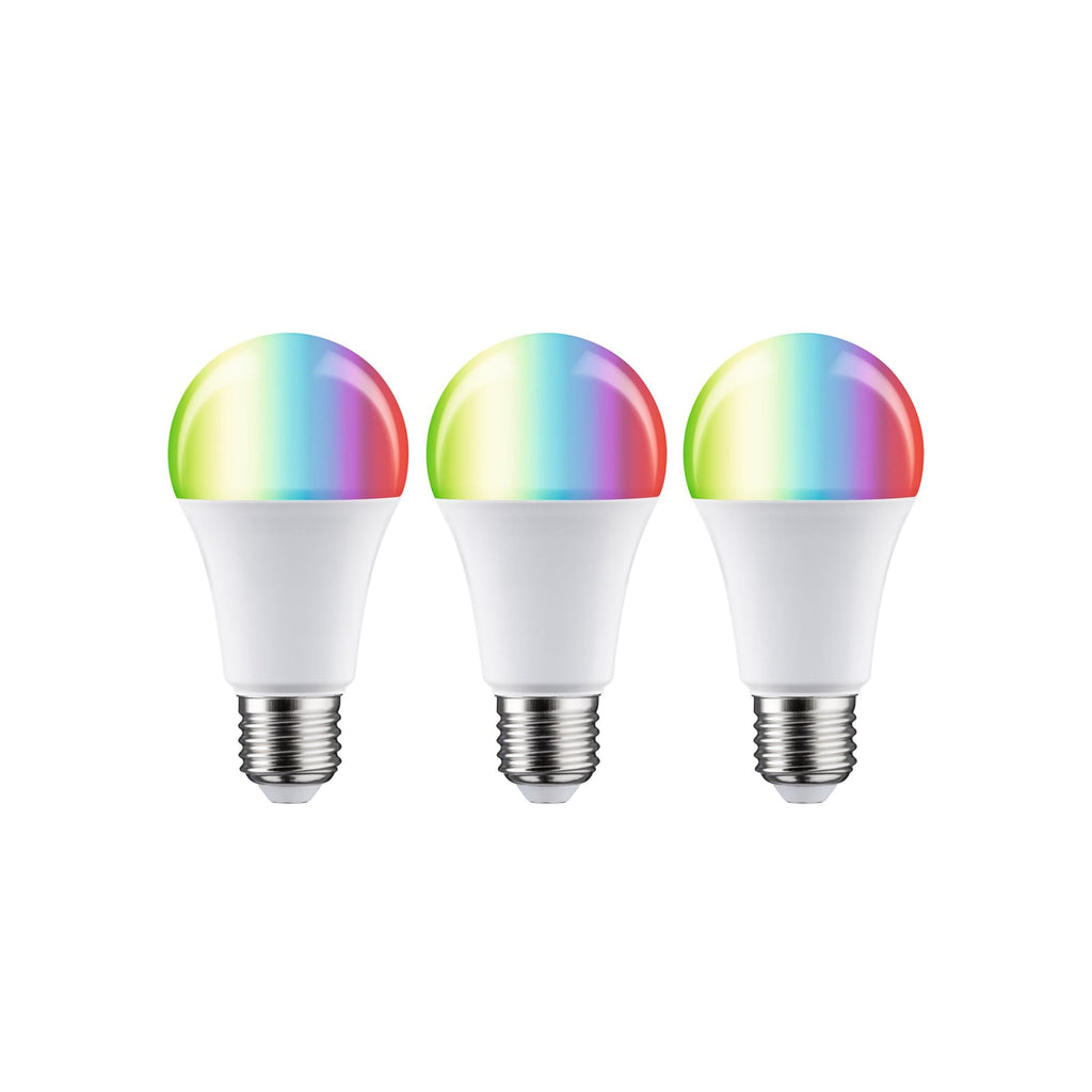 LED-pære E27 11W 1055lm Zigbee RGBW dimbar 3-pk - Paulmann forfra