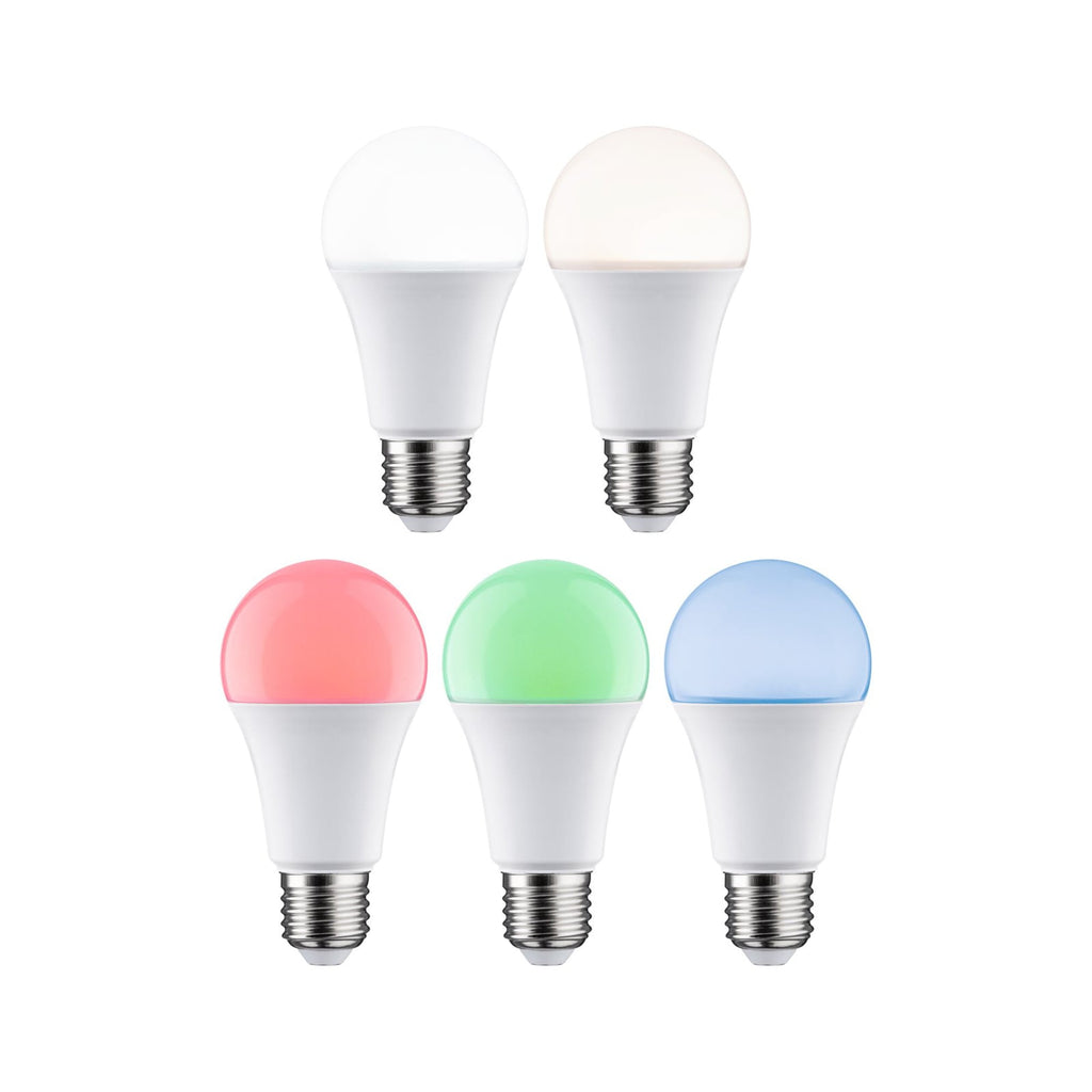 LED-pære E27 11W 1055lm Zigbee RGBW dimbar 3-pk - Paulmann montert