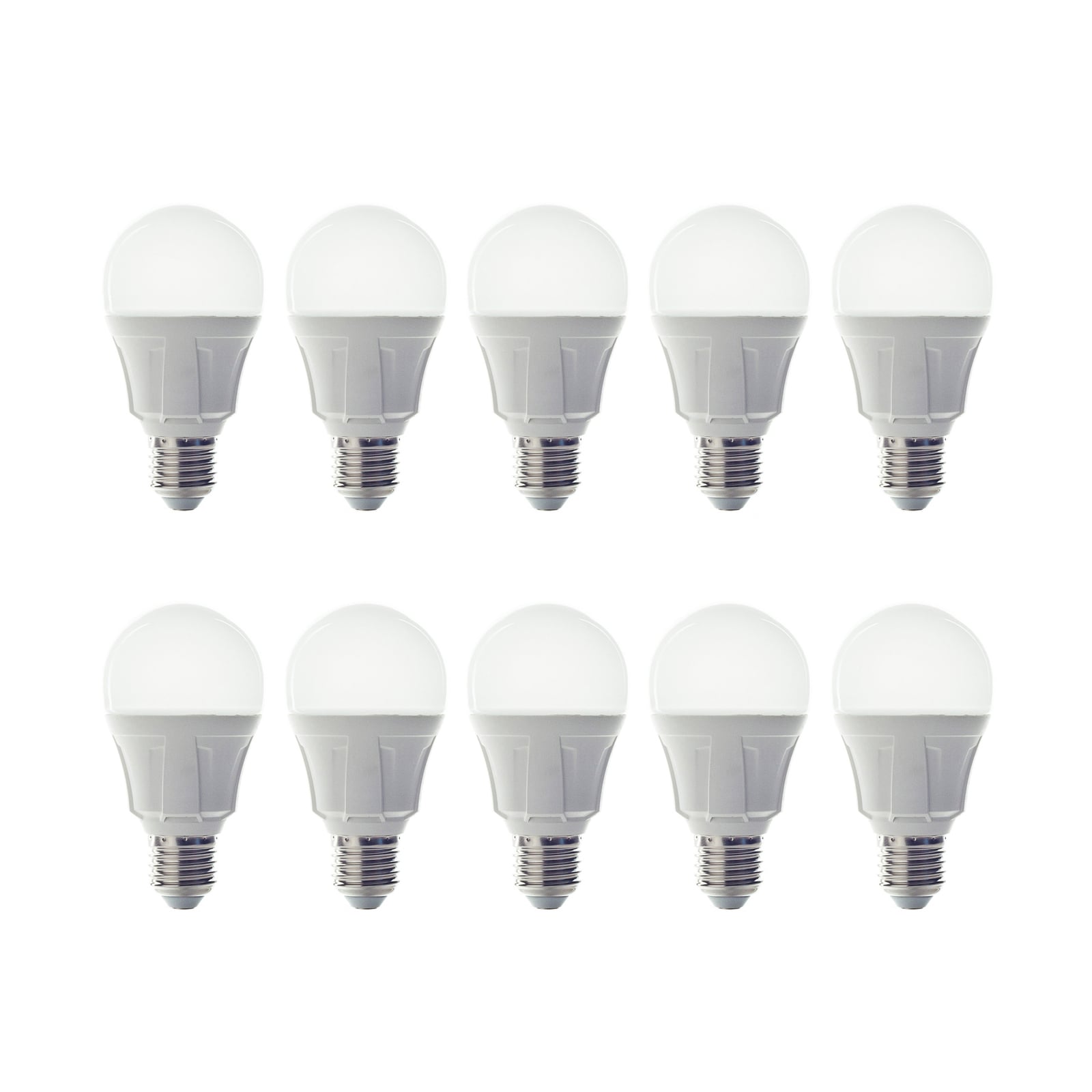 LED-pære E27 11W opal 3000K varmhvit 10-pakning - Lindby forfra