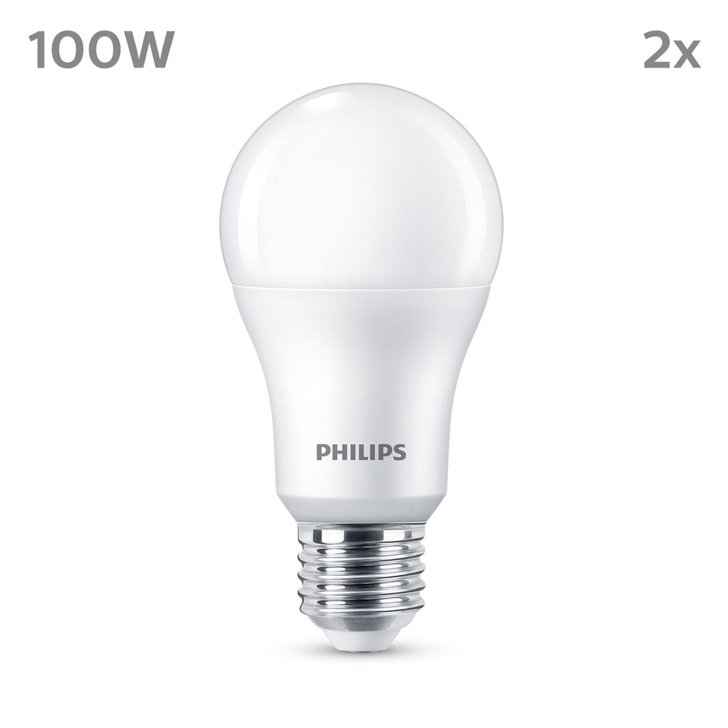 LED-pære E27 13W 1521lm 2700K matt 2-pakning - Philips bakside