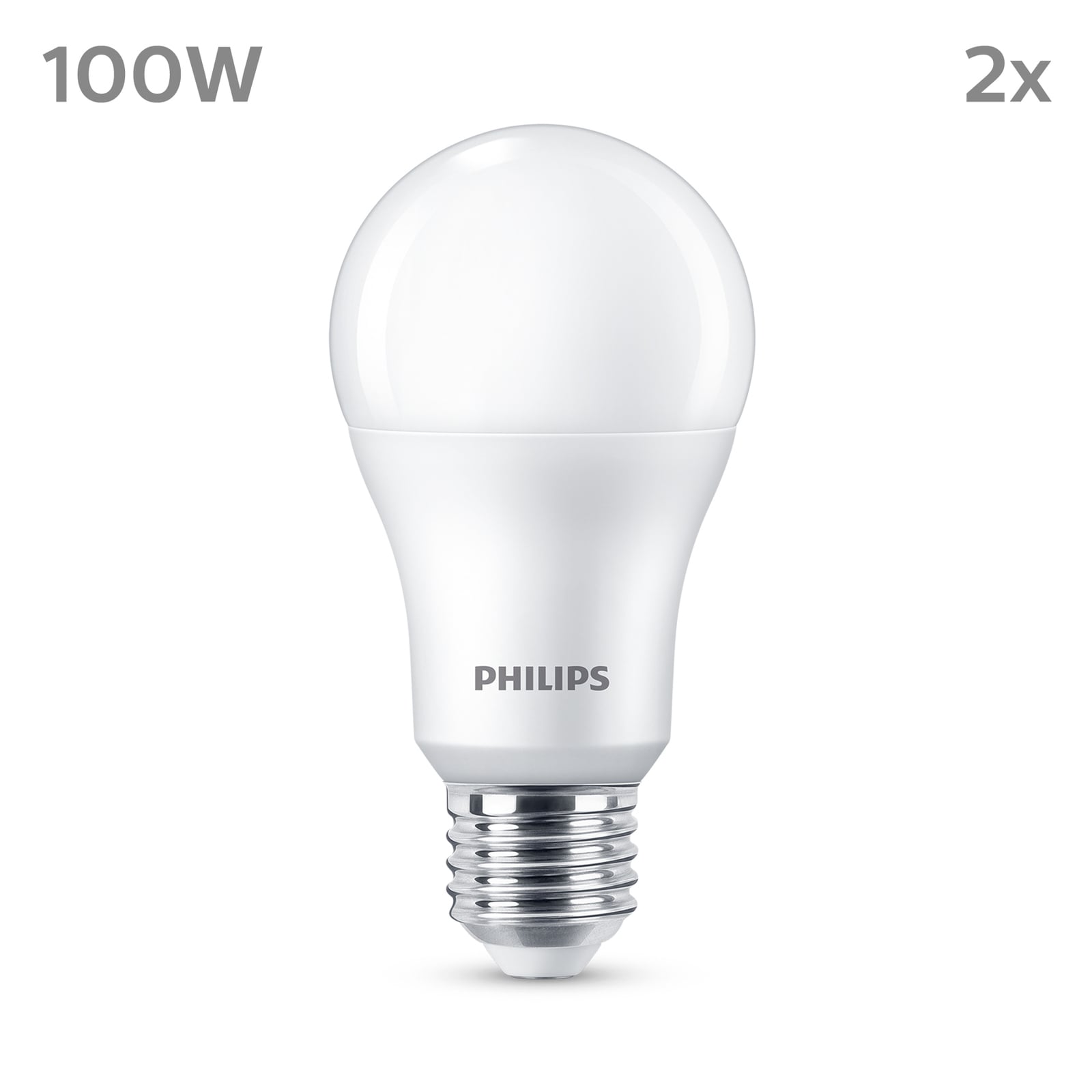 LED-pære E27 13W 1521lm 2700K matt 2-pakning - Philips bakside