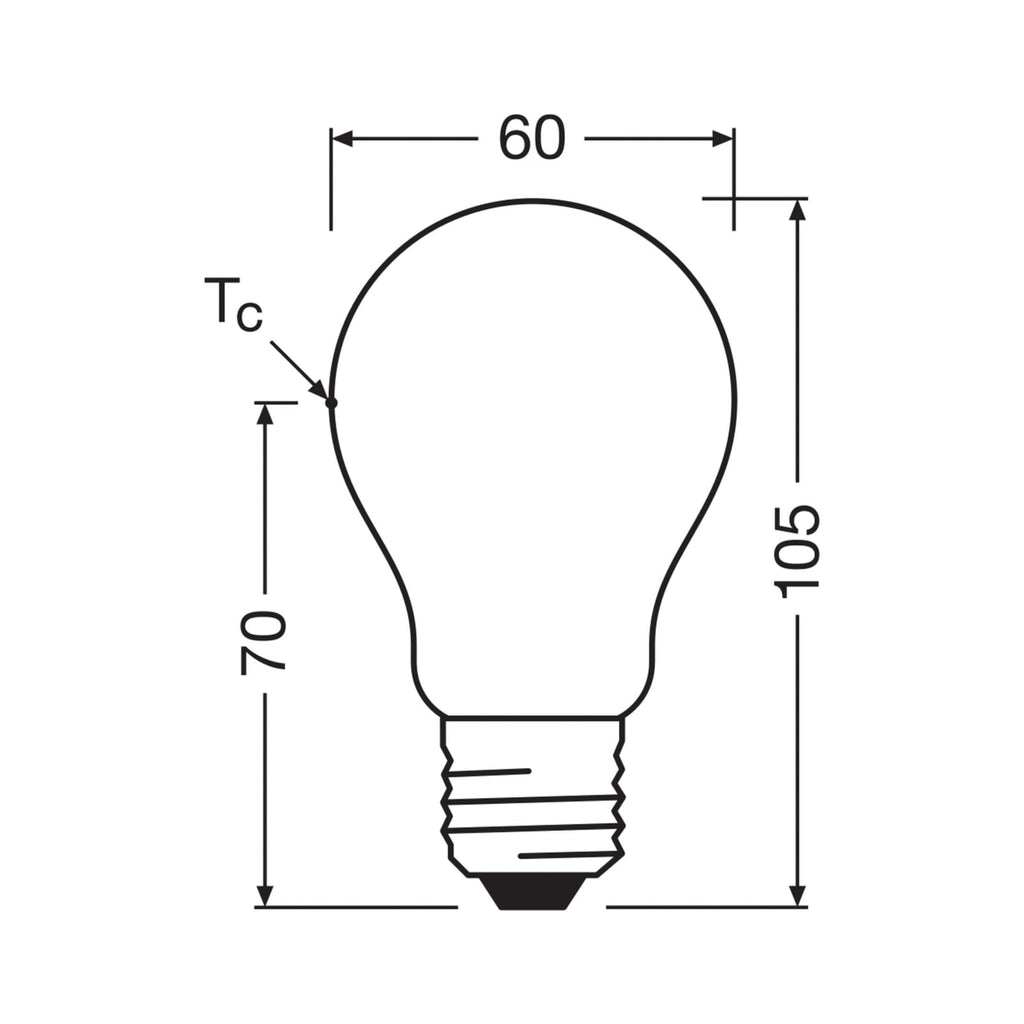 LED-pære E27 2,2W 4000K nøytralhvit dimbar matt OSRAM bakside