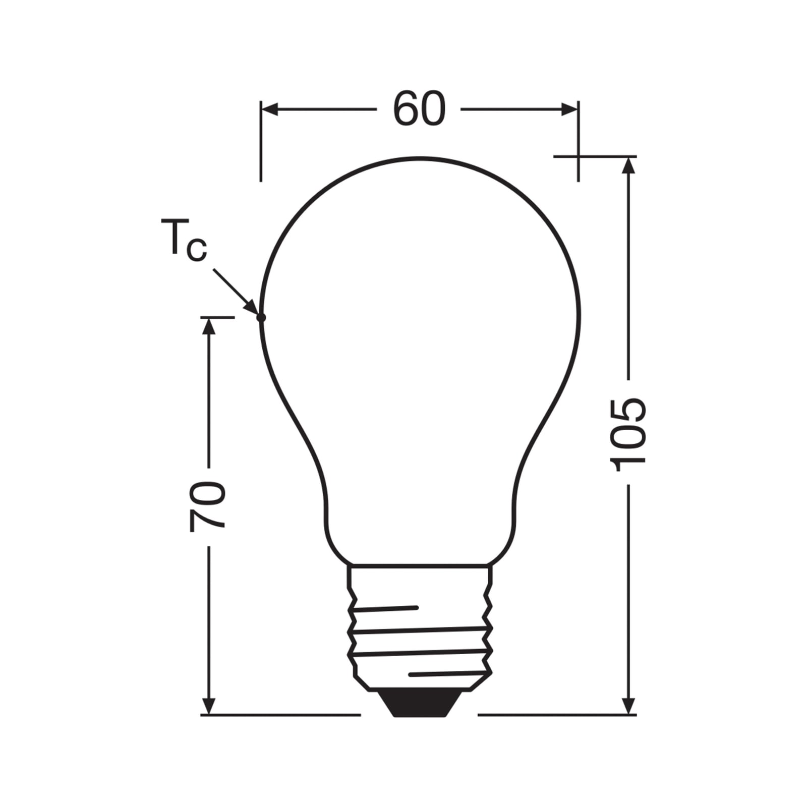 LED-pære E27 2,2W 4000K nøytralhvit dimbar matt OSRAM bakside