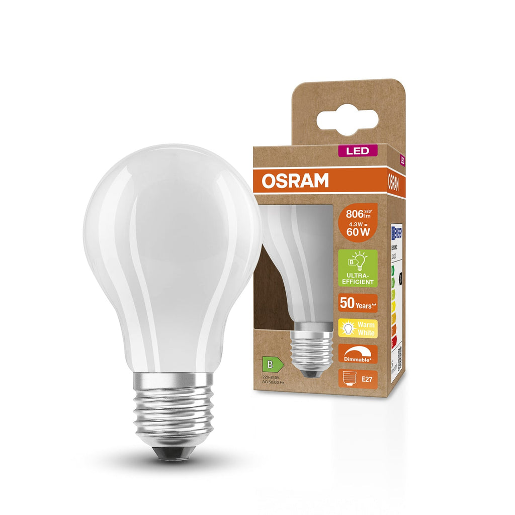 LED-pære E27 4,3W 2700K dimbar matt dråpeform - OSRAM detalj