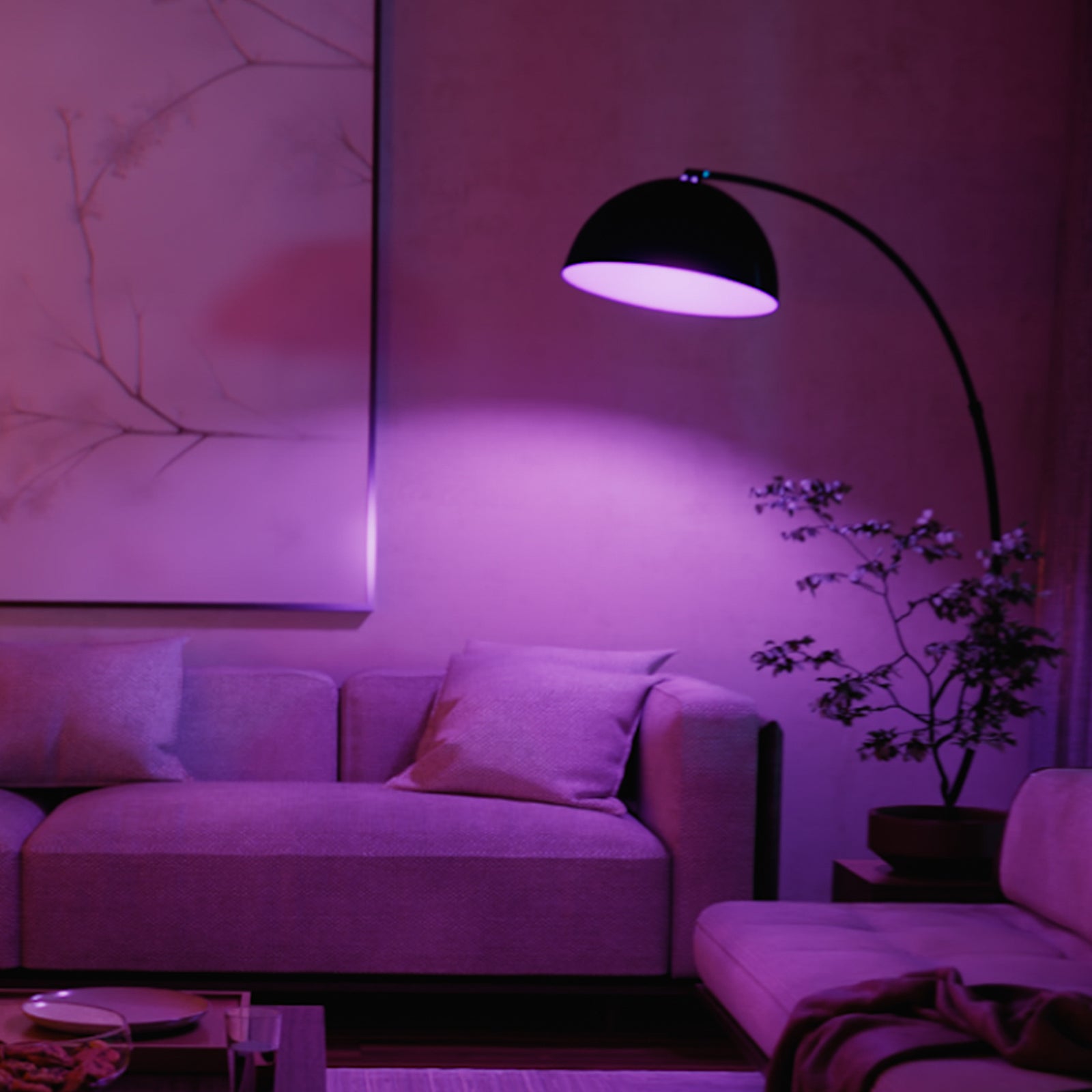 LED-pære E27 6W 810lm CCT dimbar 2-pakning Philips Hue montert i taklampe