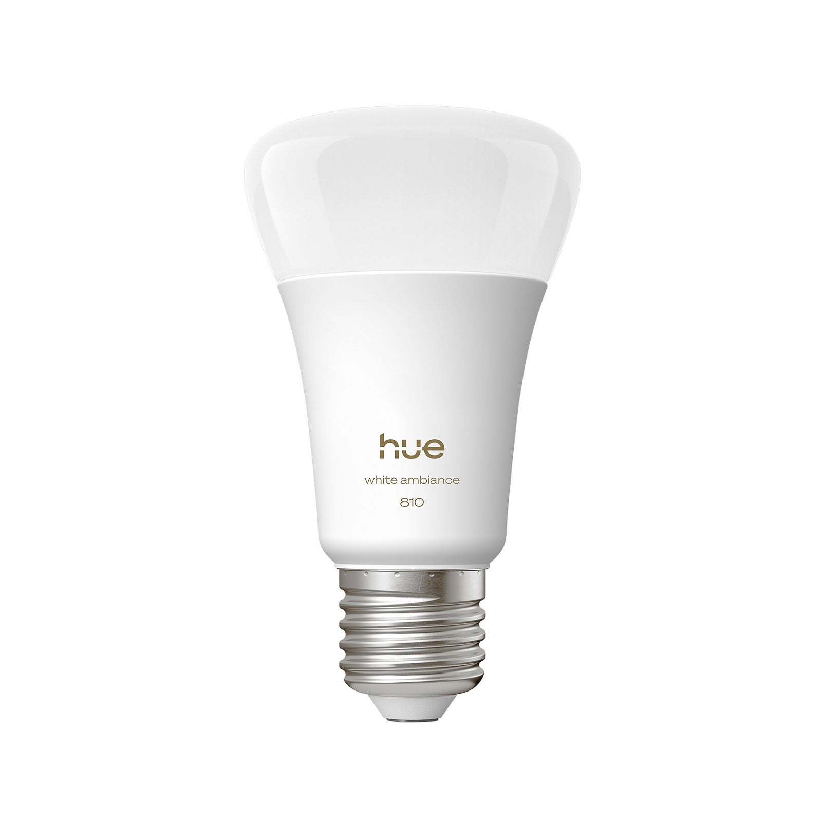 LED-pære E27 6W 810lm CCT dimbar 2-pakning Philips Hue nærbilde av sokkel