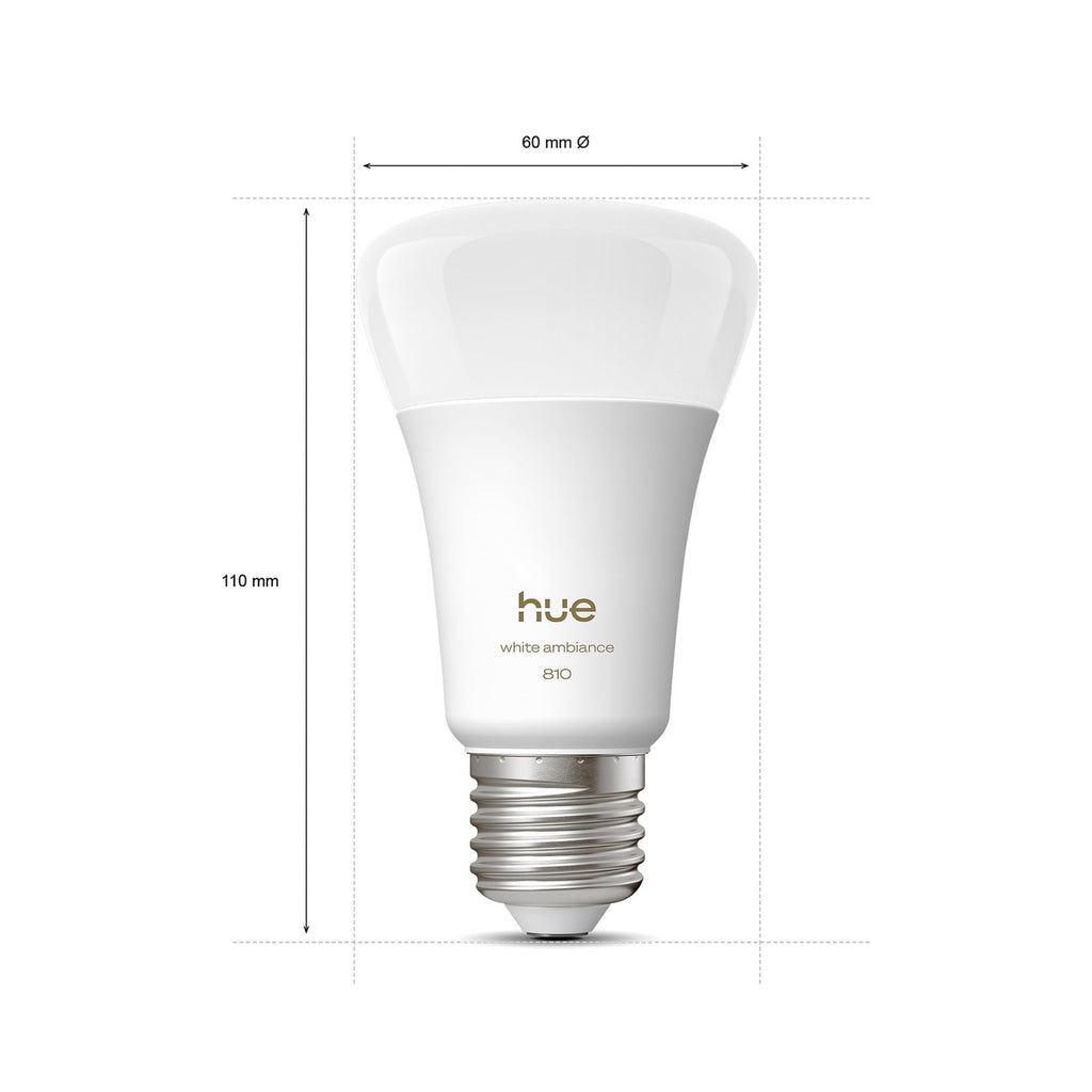 LED-pære E27 6W 810lm CCT dimbar 4-pakning - Philips Hue detalj