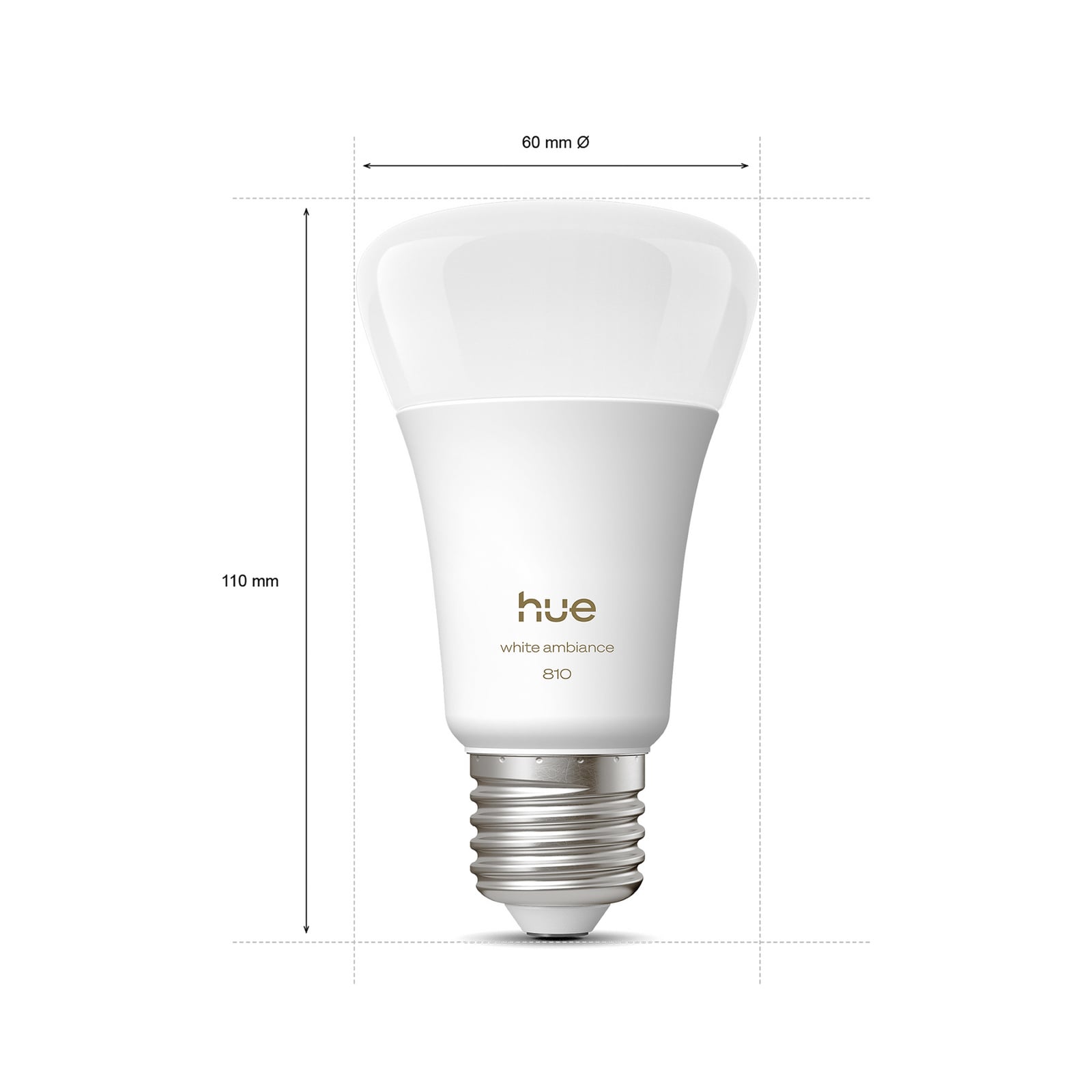 LED-pære E27 6W 810lm CCT dimbar 4-pakning - Philips Hue detalj