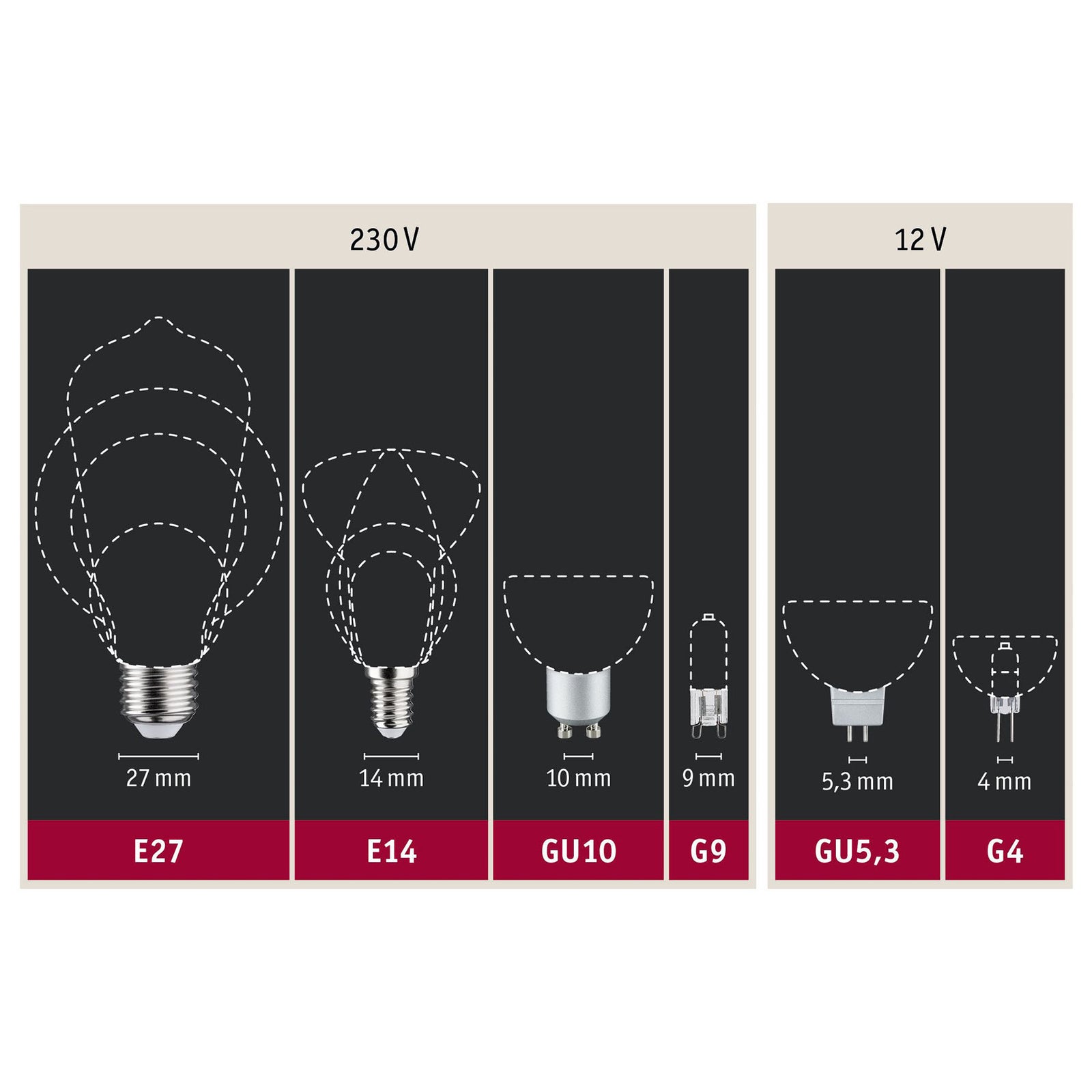 Montert LED-pære E27 7,5W 6500K 806lm dimbar matt i lampe fra Paulmann