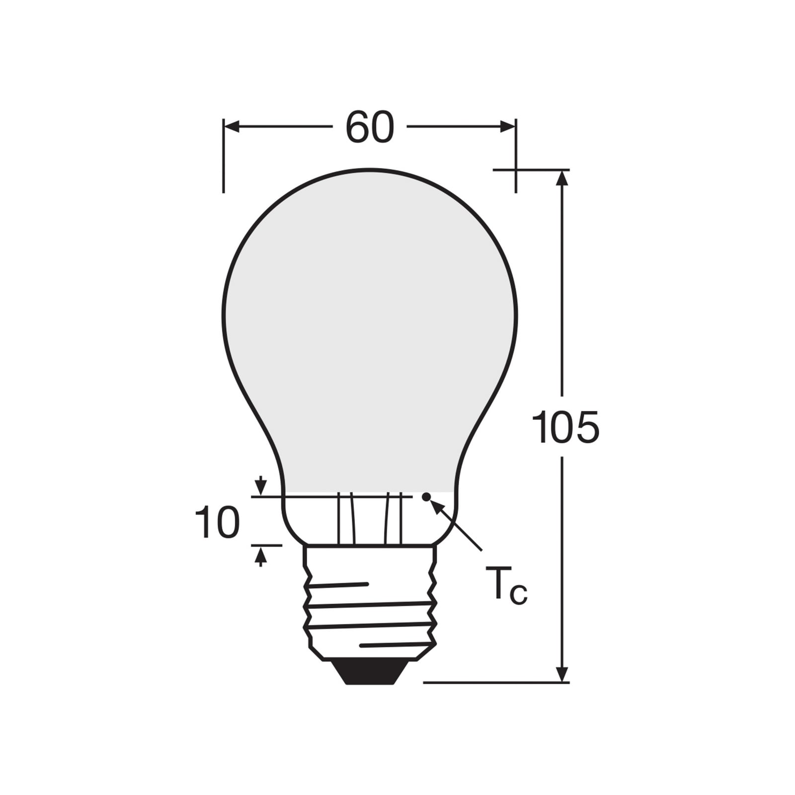 LED pære E27 7W 2700K matt pæreform 6-pk nærbilde