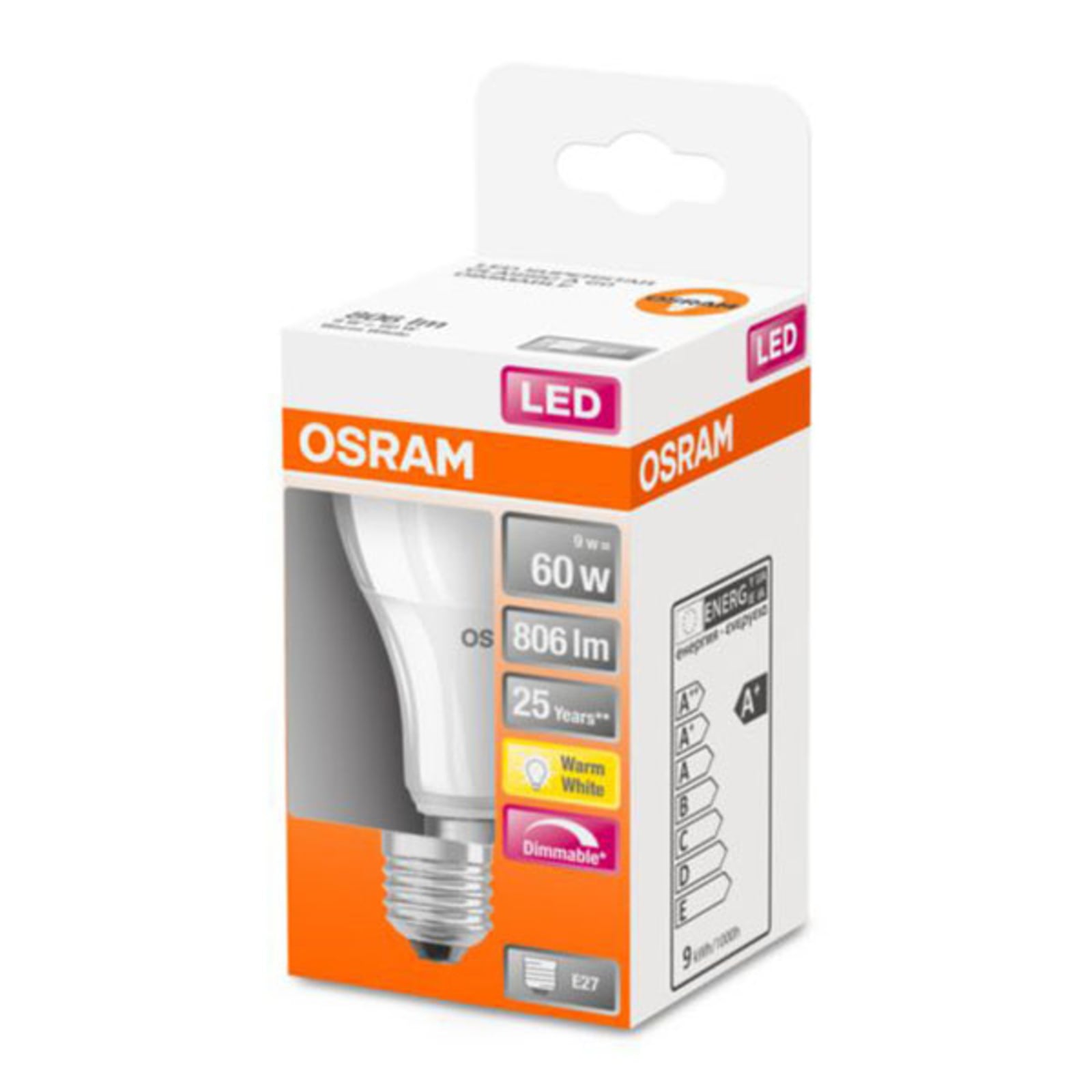 Detaljbilde av LED-pære E27 8,8W 2700K Superstar matt dimbar