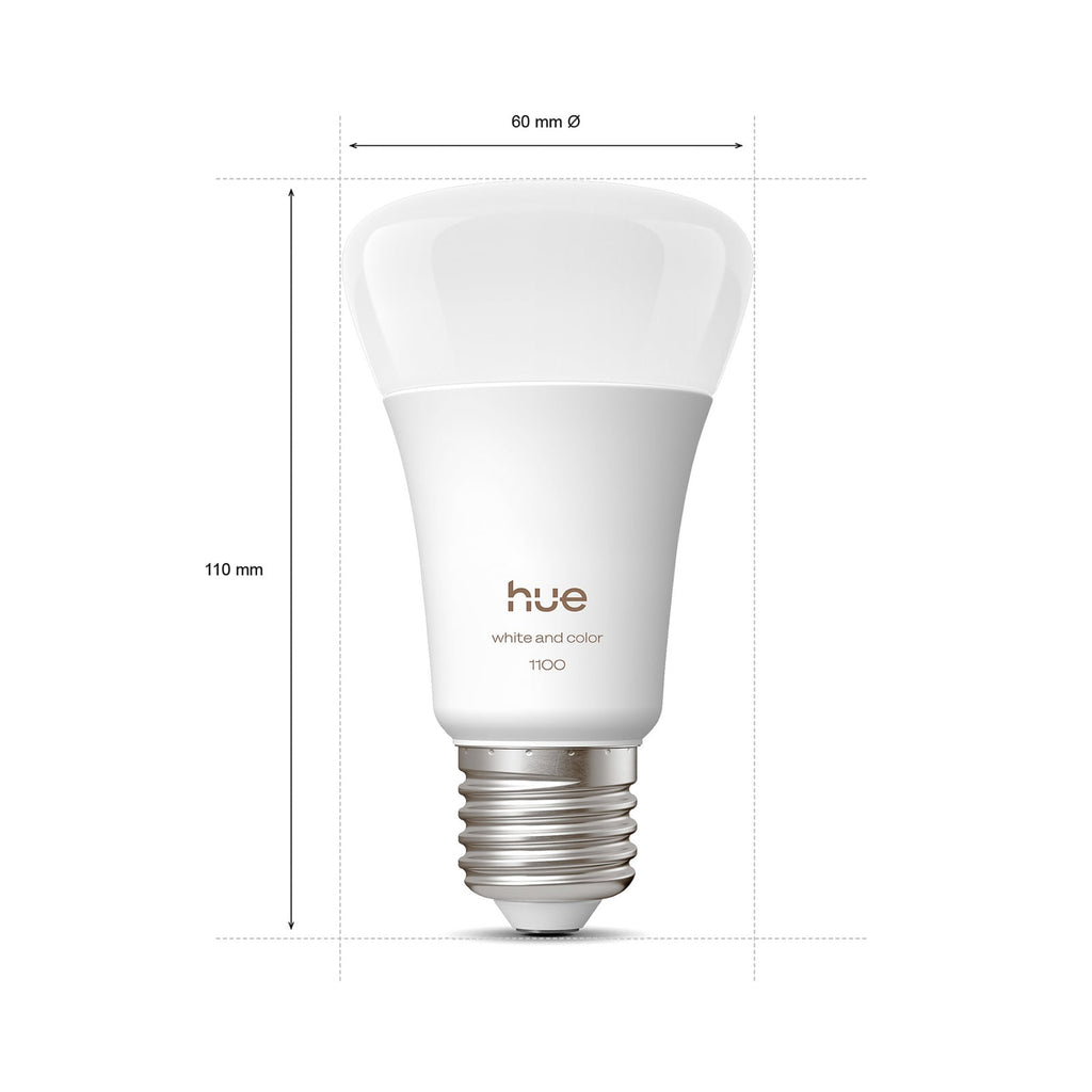 Detalj av LED-pære E27 8,1W 1100 lm RGB CCT dimbar 2-pakning - Philips Hue