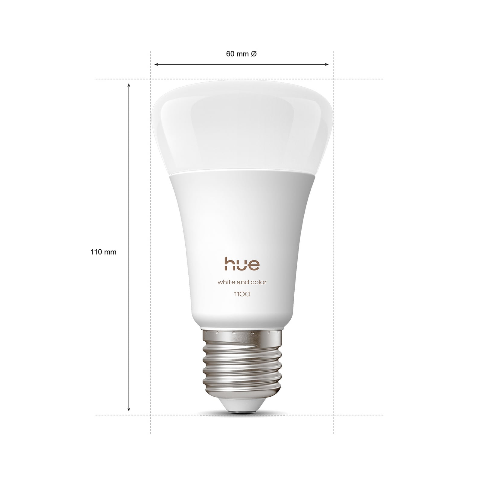 Detalj av LED-pære E27 8,1W 1100 lm RGB CCT dimbar 2-pakning - Philips Hue