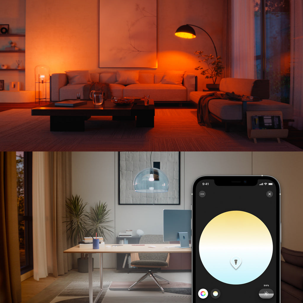 LED-pære E27 8,1W 1100 lm RGB CCT dimbar 2-pakning - Philips Hue