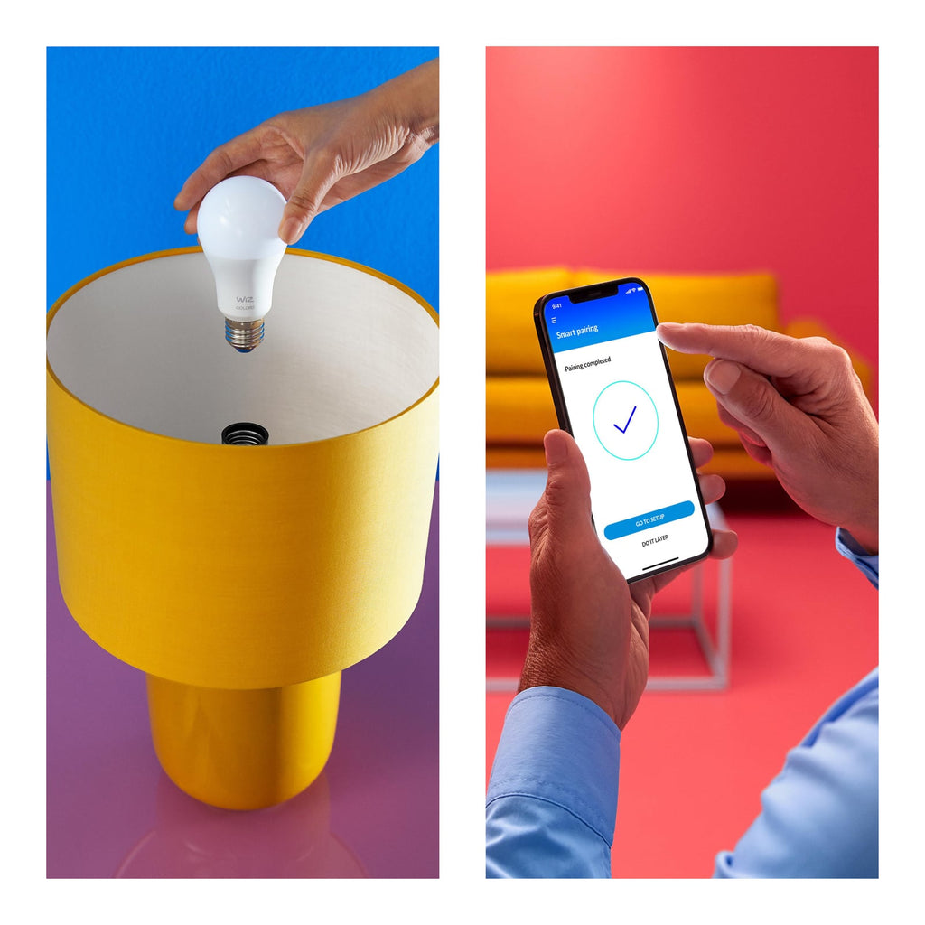LED-pære E27 8,5W RGBW matt dimbar WiFi 2-pk detalj av matt overflate