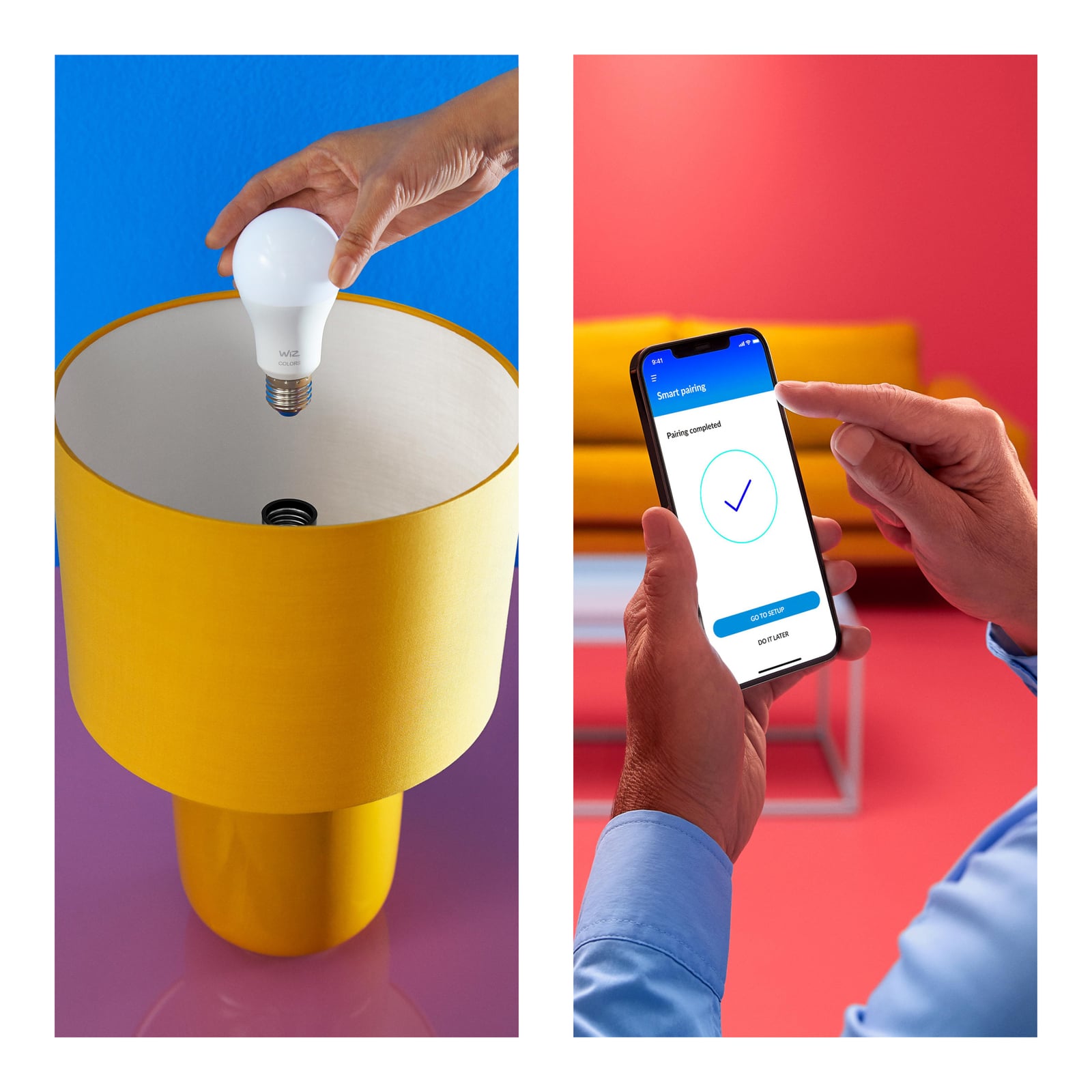 LED-pære E27 8,5W RGBW matt dimbar WiFi 2-pk detalj