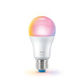 LED-pære E27 8,5W RGBW matt dimbar WiFi 2-pk forfra