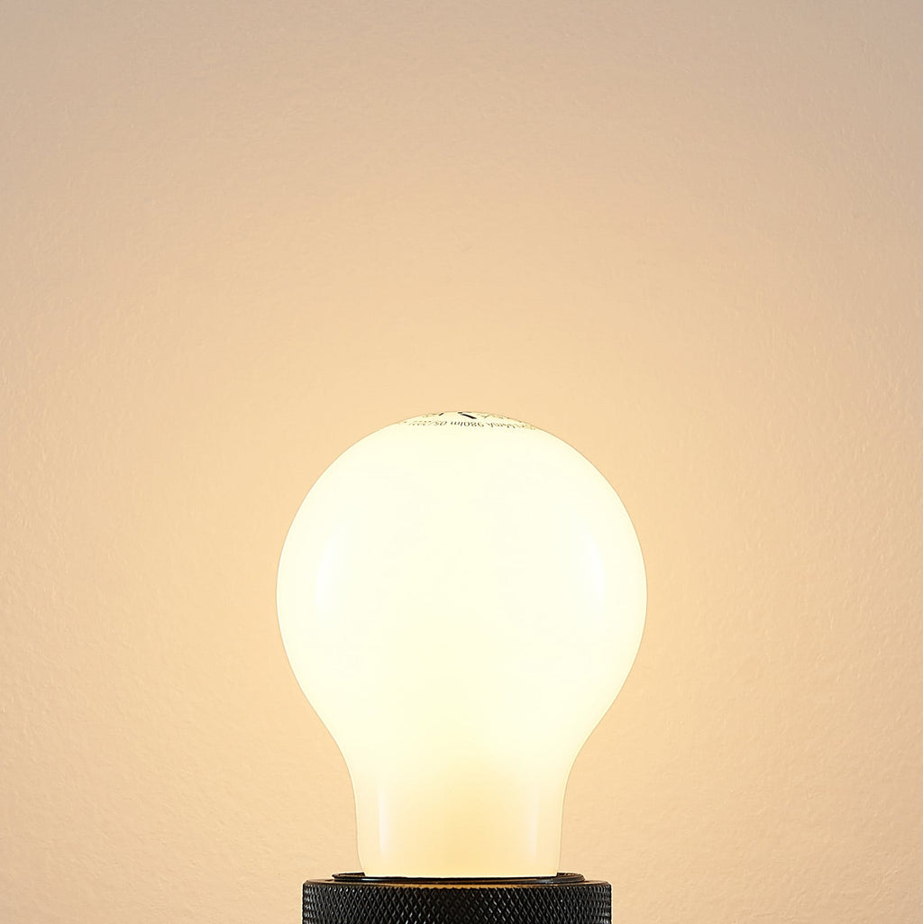 LED-pære E27 8W 2700K dimbar opal pæreform nærbilde