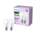LED-pære E27 8W 806lm 2700K varmhvit matt 2-pakning Philips forfra